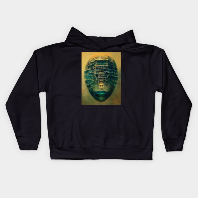 Zdzisław Beksiński, Polish (1929-2005), Untitled Kids Hoodie by QualityArtFirst